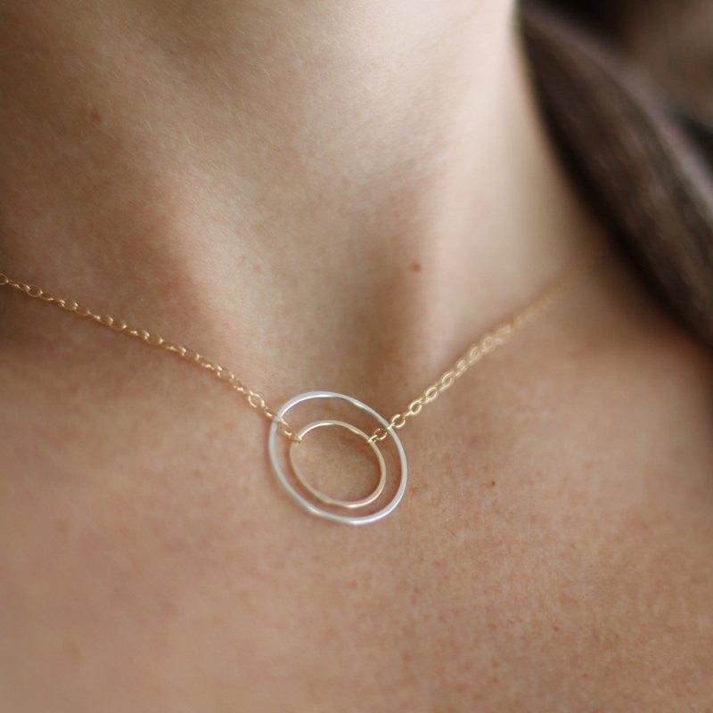 Halo Necklace - Circular Aura Pendant on Matching Chain