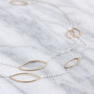 Mystic Necklace: Long Necklace With Multiple Ellipses Design Adjustable Length