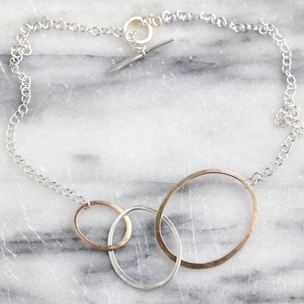 Holly Necklace - Handmade Geometric Statement Necklace With Three Ovals