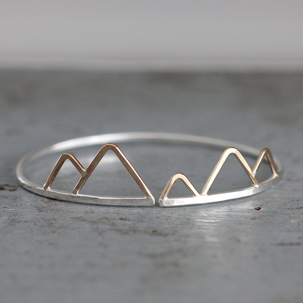 Olympus Cuff - Handmade Nature Inspired Mixed Metal Bracelet