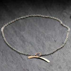 Whale Tail Necklace - Balancing Arc Focal Point on Delicate Chain