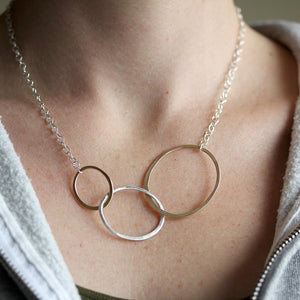 Holly Necklace - Handmade Geometric Statement Necklace With Three Ovals