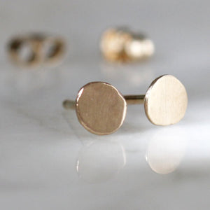 Perfect Posts - Classic Circle Post Earrings Handmade From Recycled 14k Gold or Sterling SIlver 