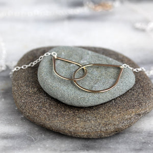 Mima Teardrop Necklace - Delicate Design with Two Linked Teardrop Pendant