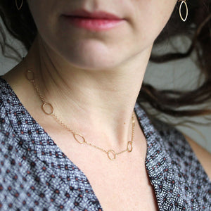 Collette Necklace - Delicate Chain With Simple Oval Details
