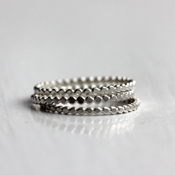 Angled Stacking Rings Orbit Stacking Rings - Dotted Minimalist Geometric Stacking Ring ...