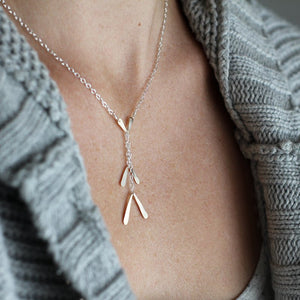 Samara Necklace - Fluttering Chevron Shapes on Simple Chain