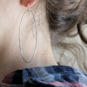 Hannah Earrings - Long Elegant Ovals On Handmade French Wires