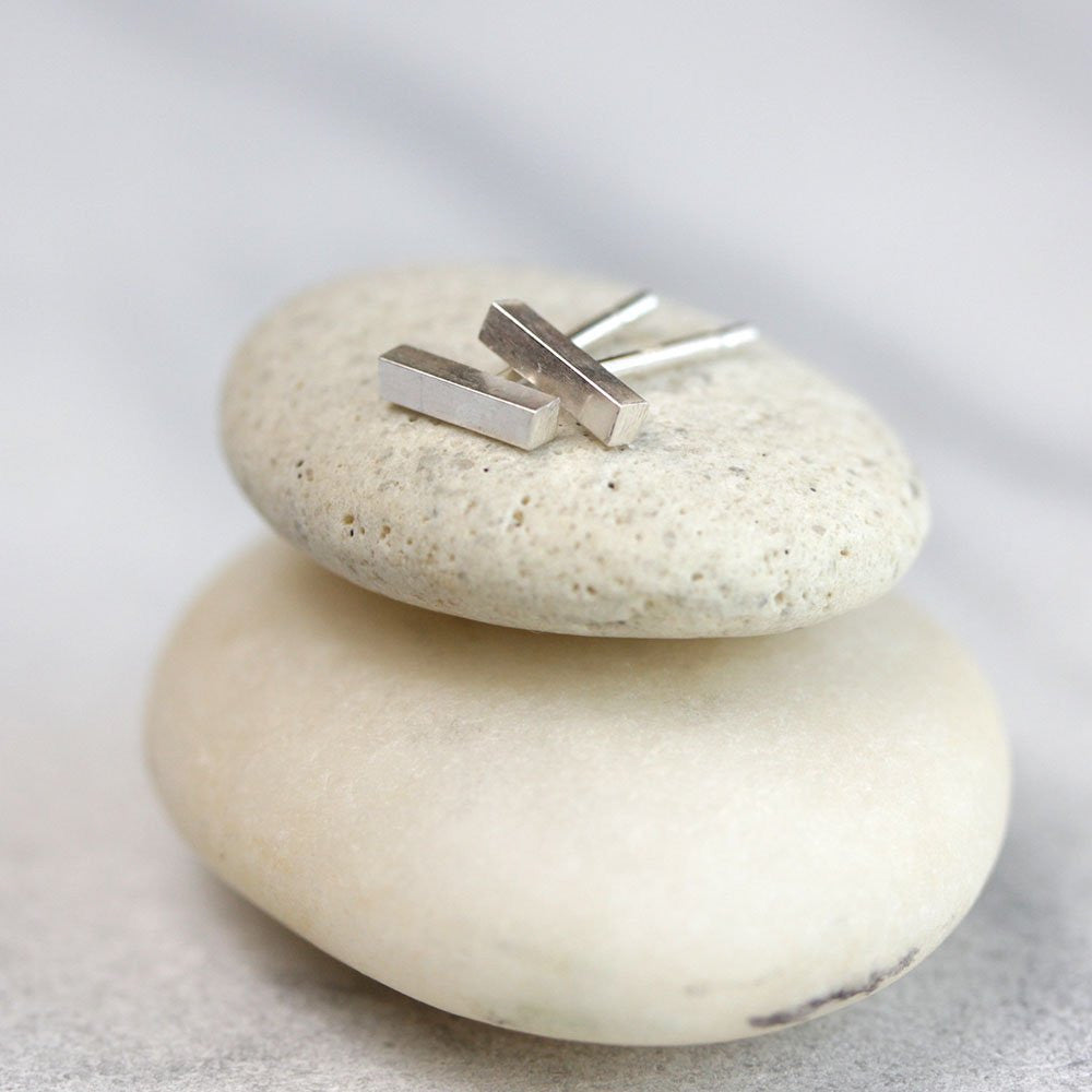 Bit Studs - Modern T Bar Post Earrings made from Recycled Sterling Silver