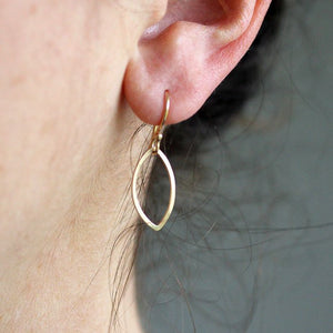 Seer Earrings - Simple Geometric Eye Shape Dangles on French WIres