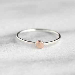North Star Stacking Rings - set of 3 - 14k Rose or Yellow Gold Dot Stackers 