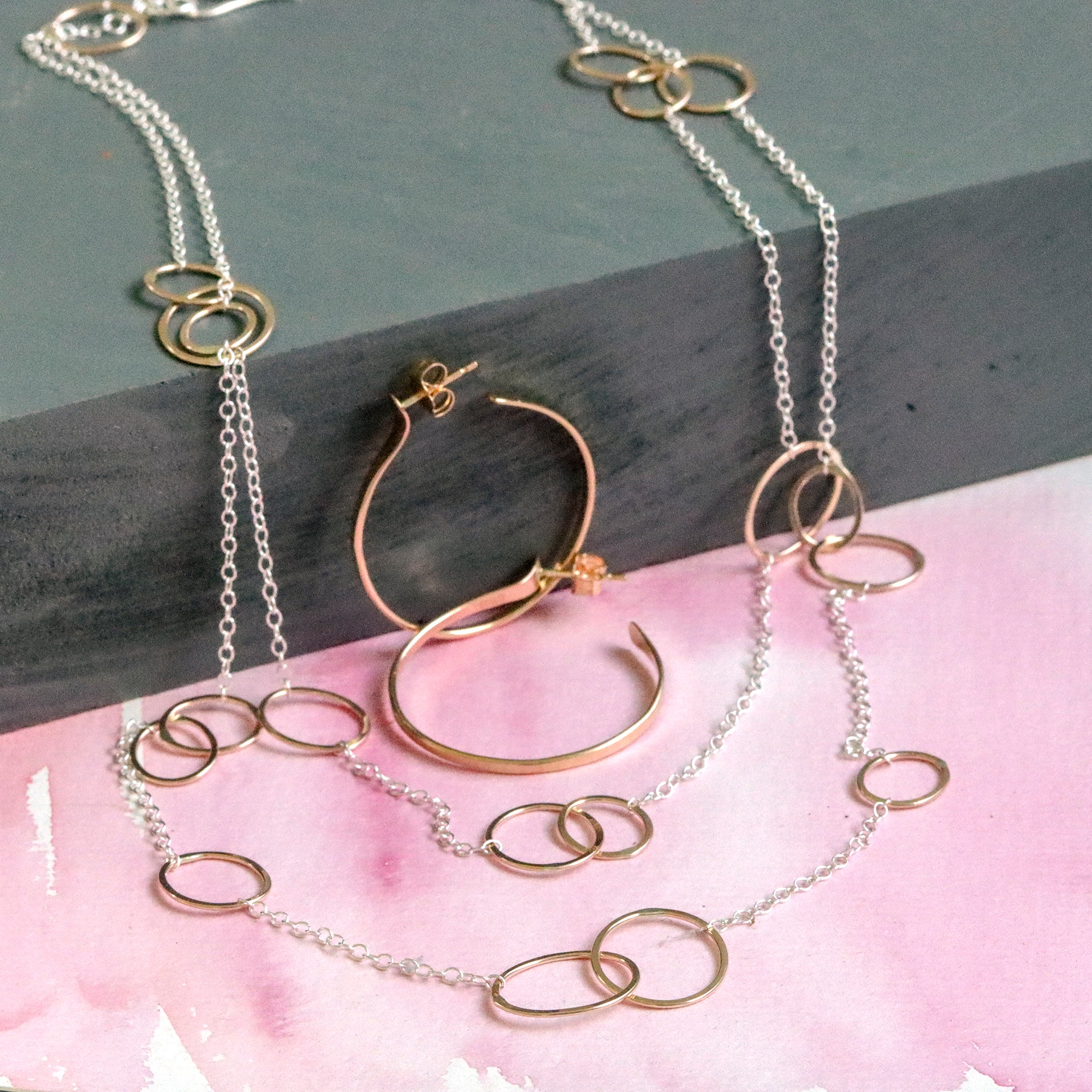 Amelia Wrap Necklace and Bes Hoops Set