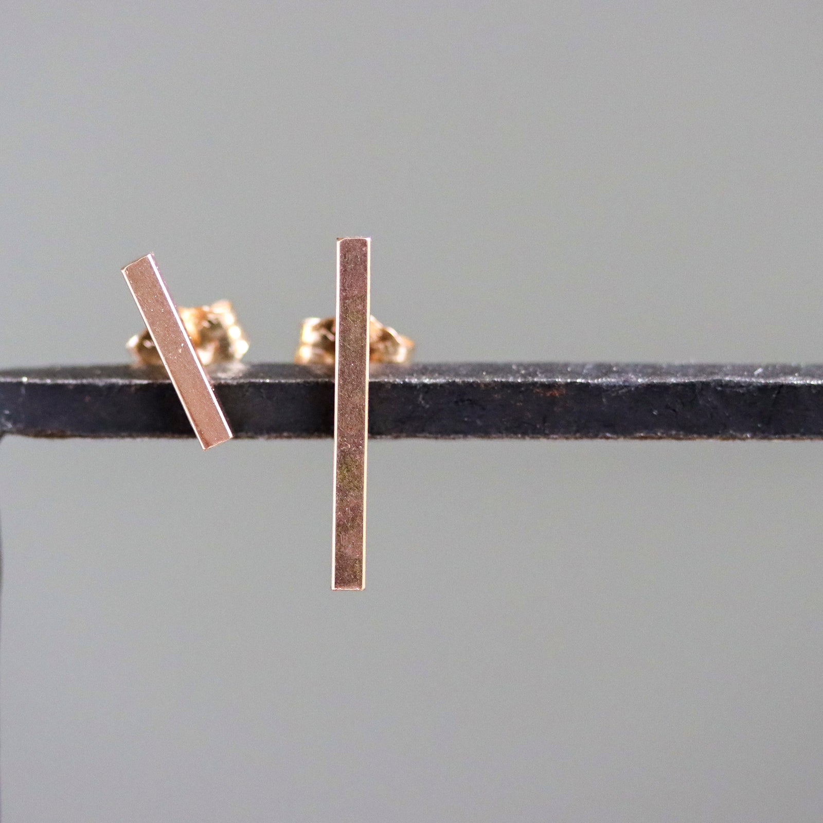Asymmetrical Bar Post Earrings