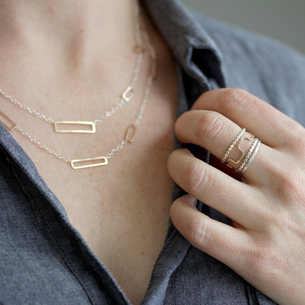 Citadel Stack - Set of Four Stacking Rings - Rebecca Haas Jewelry