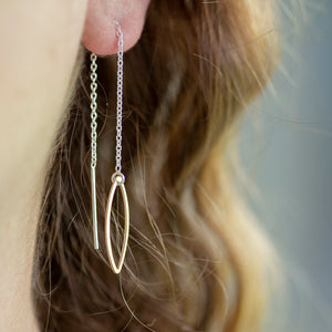 Ellipse and Chain Threader Earrings