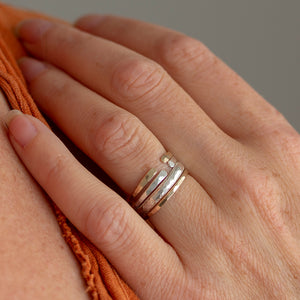 textured stacking rings by rebecca haas