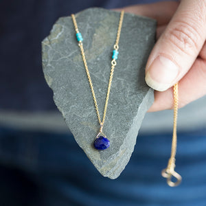 Lapis Lazuli Necklace With Turquoise Details