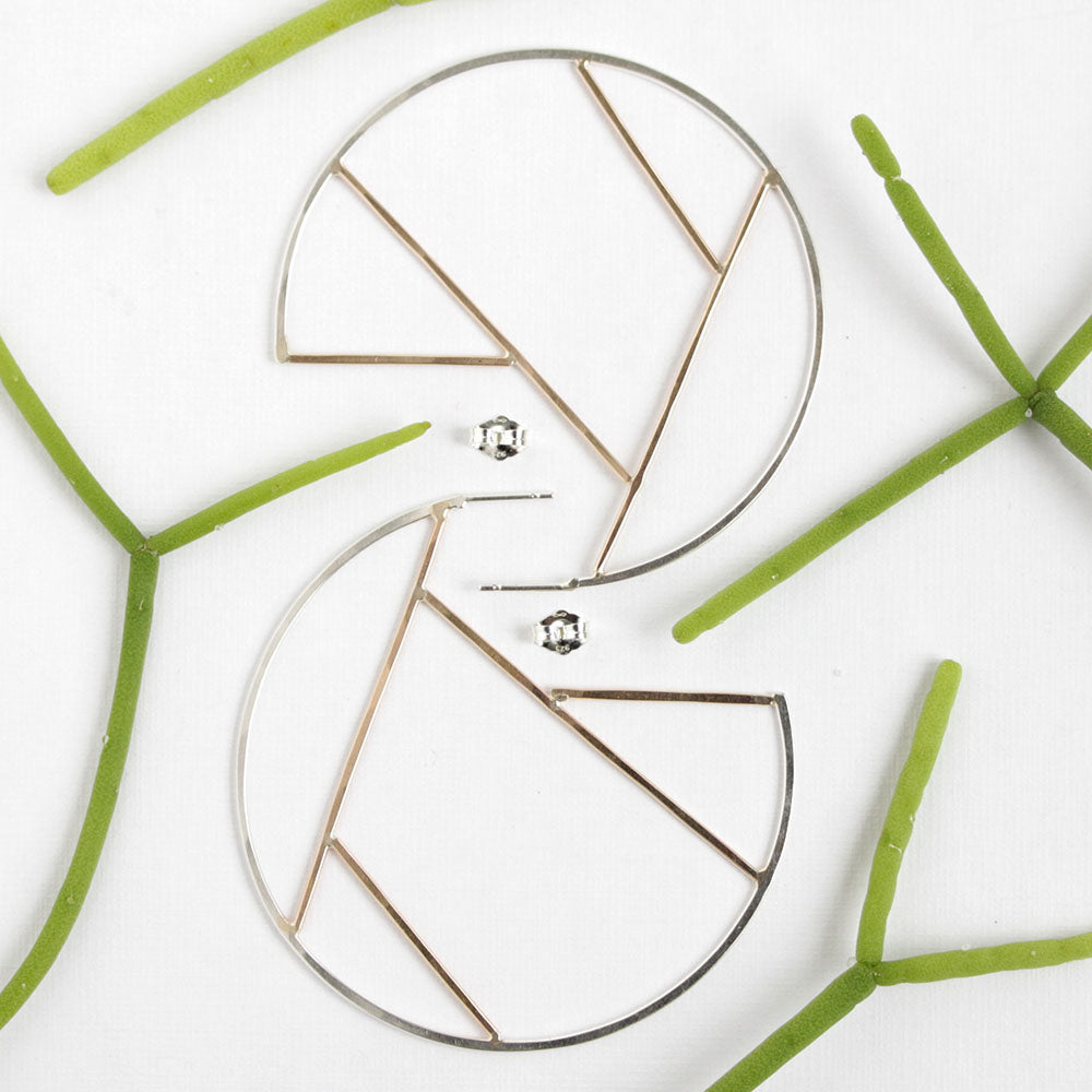 Lines and Shapes Hoop Earrings