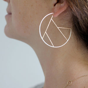 Lines and Shapes Hoop Earrings