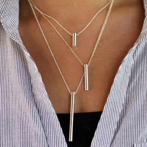 Silver Column Necklace in all available lengths | Rebecca Haas Jewelry
