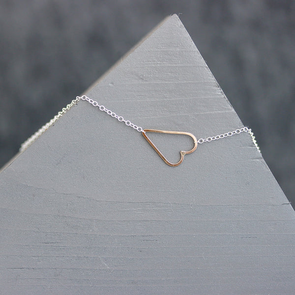 Large Sideways Heart Necklace- Gold or Silver — DazzleBar