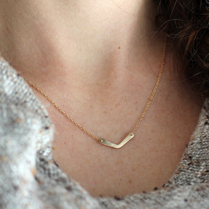 Harpswell Necklace - Mini Chevron Pendant on Simple Chain