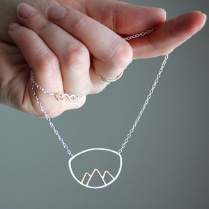 Sierra Necklace, Mountain Inspired Minimalist Pendant on Chain