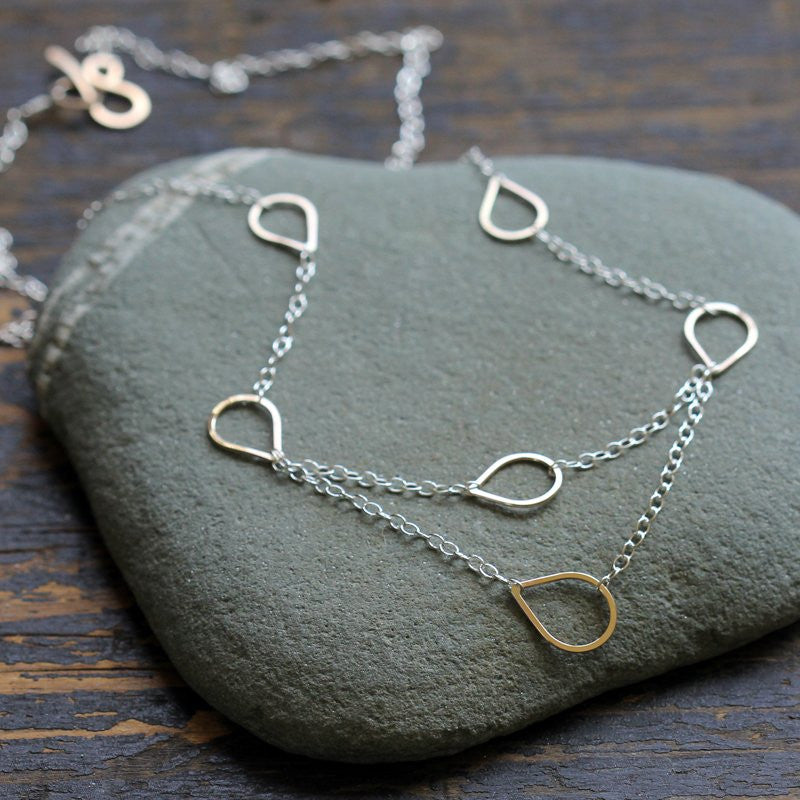 Cassiopeia Necklace - Multiple Layered Dew Drops on Fine Chain