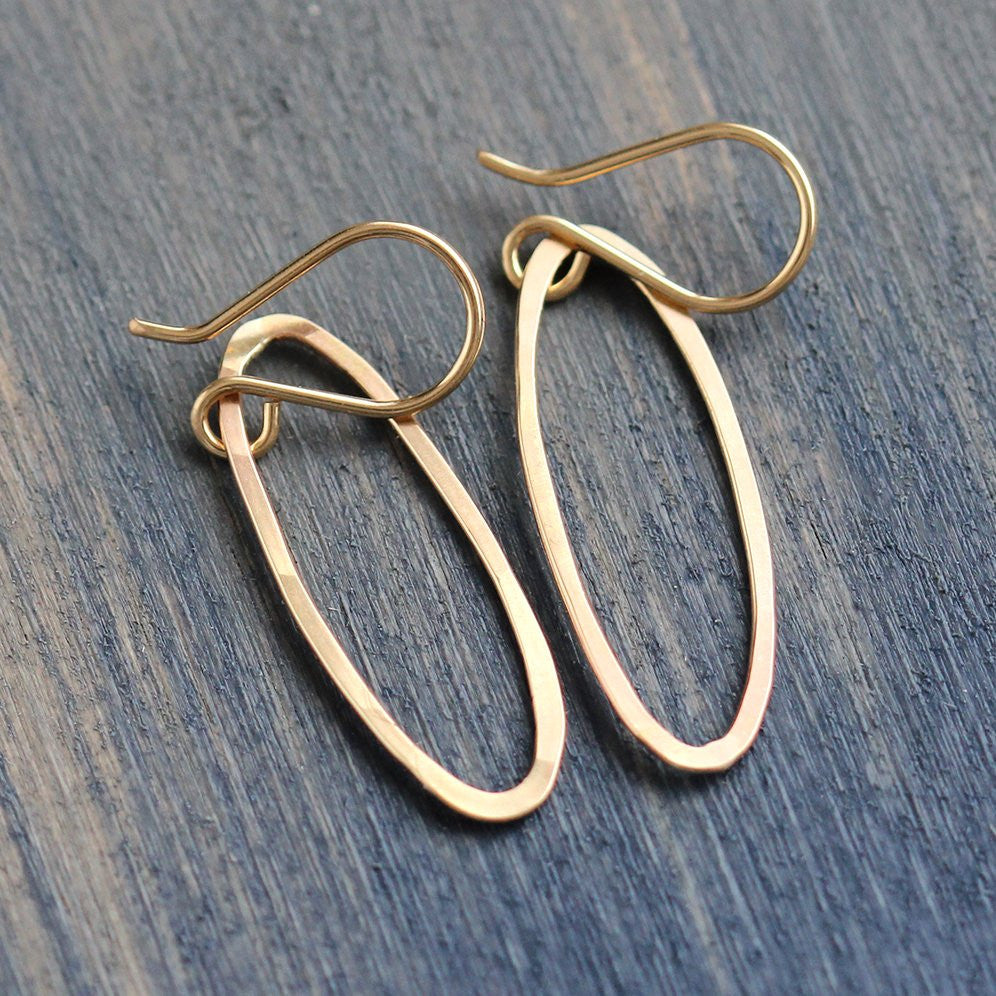 Salt Earrings - Single Elliptical Drop on French Hooks