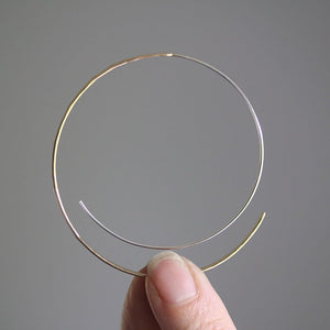 Swirl Hoops - Modern and Boho Hammered Wire Spiral Earring Design