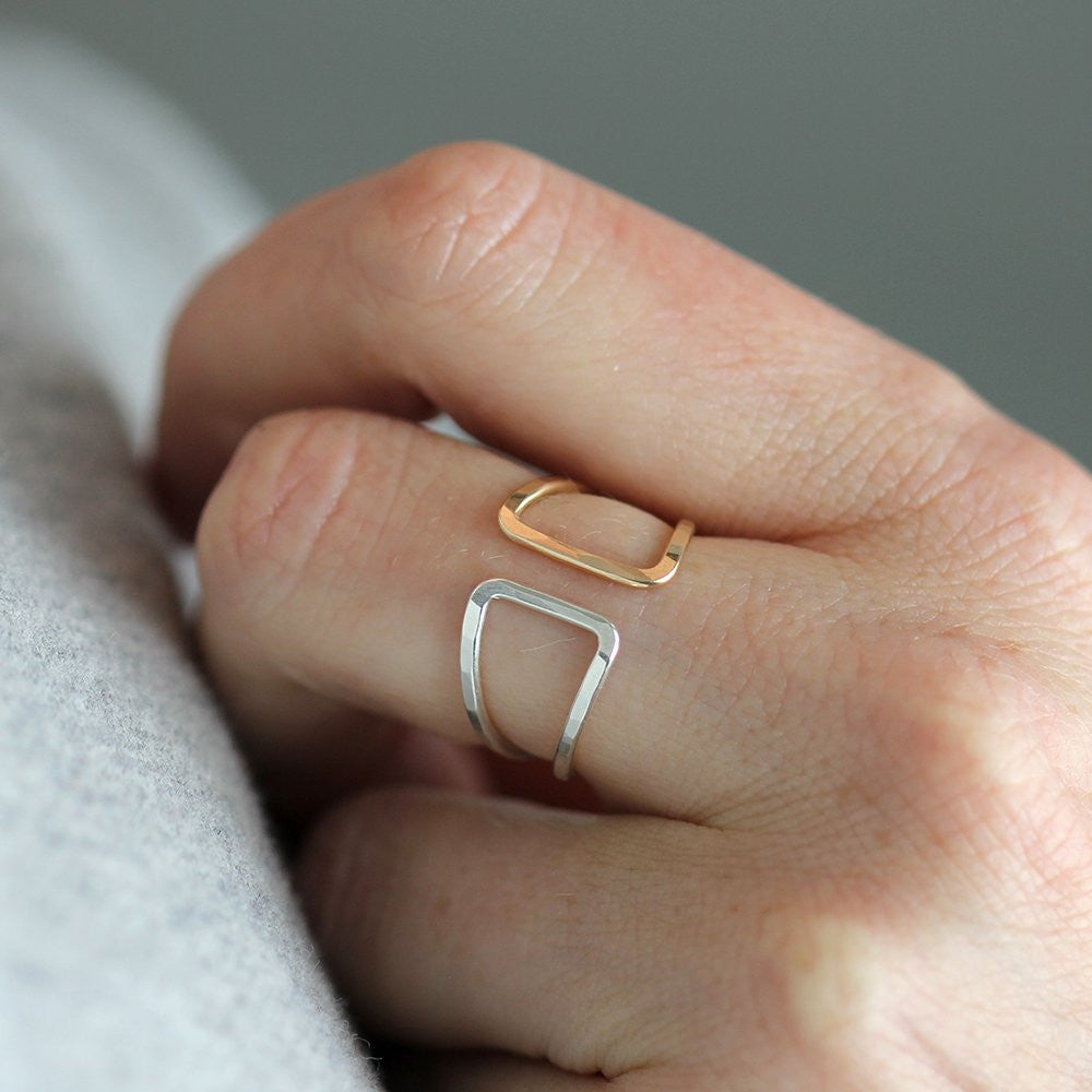 Nomad Ring - Open Ascending Band in Mixed Metal