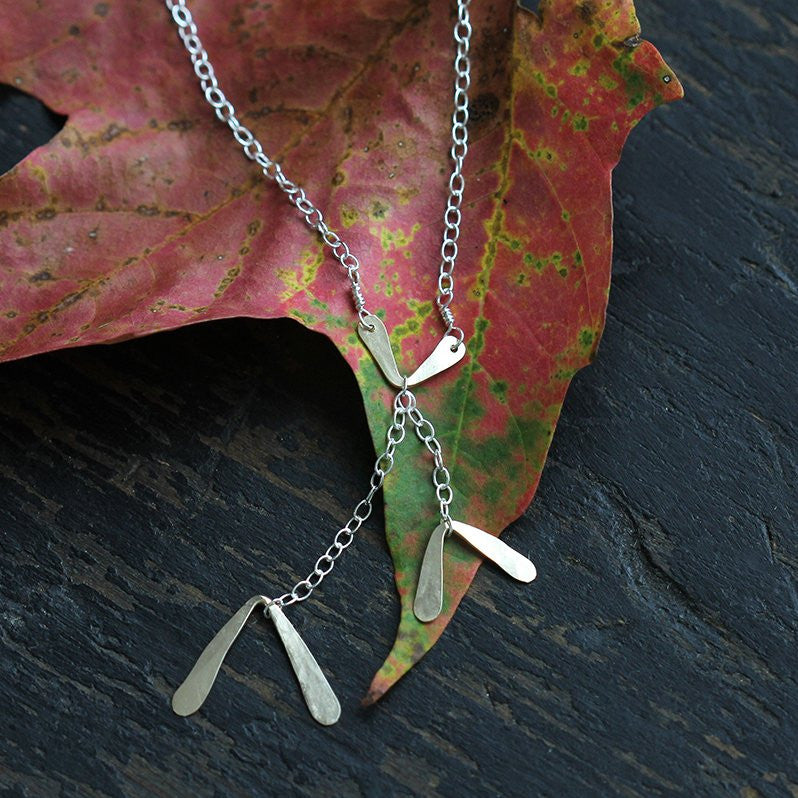 Samara Necklace - Fluttering Chevron Shapes on Simple Chain