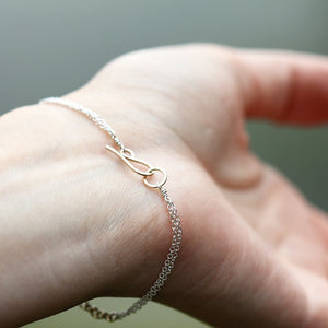 Slip Bracelet - Simple Layering Bracelet with Mixed Chains, Minimalist Understated Design