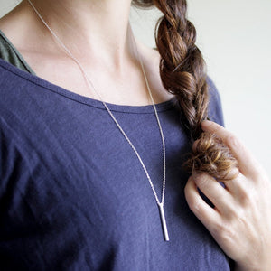 Long Column Necklace - Modern Design that is Versatile and Great For Layering