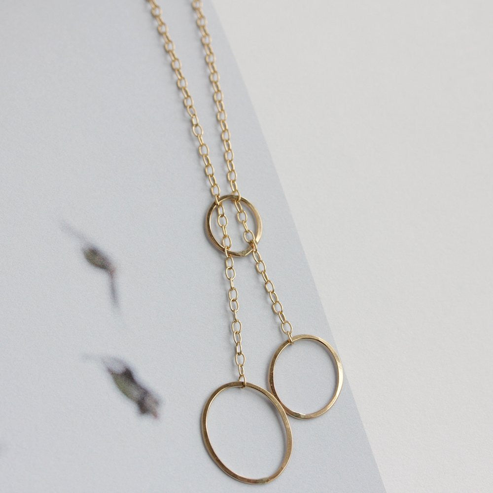 Florent Necklace - Delicate Design with Geometric Drape Pendant