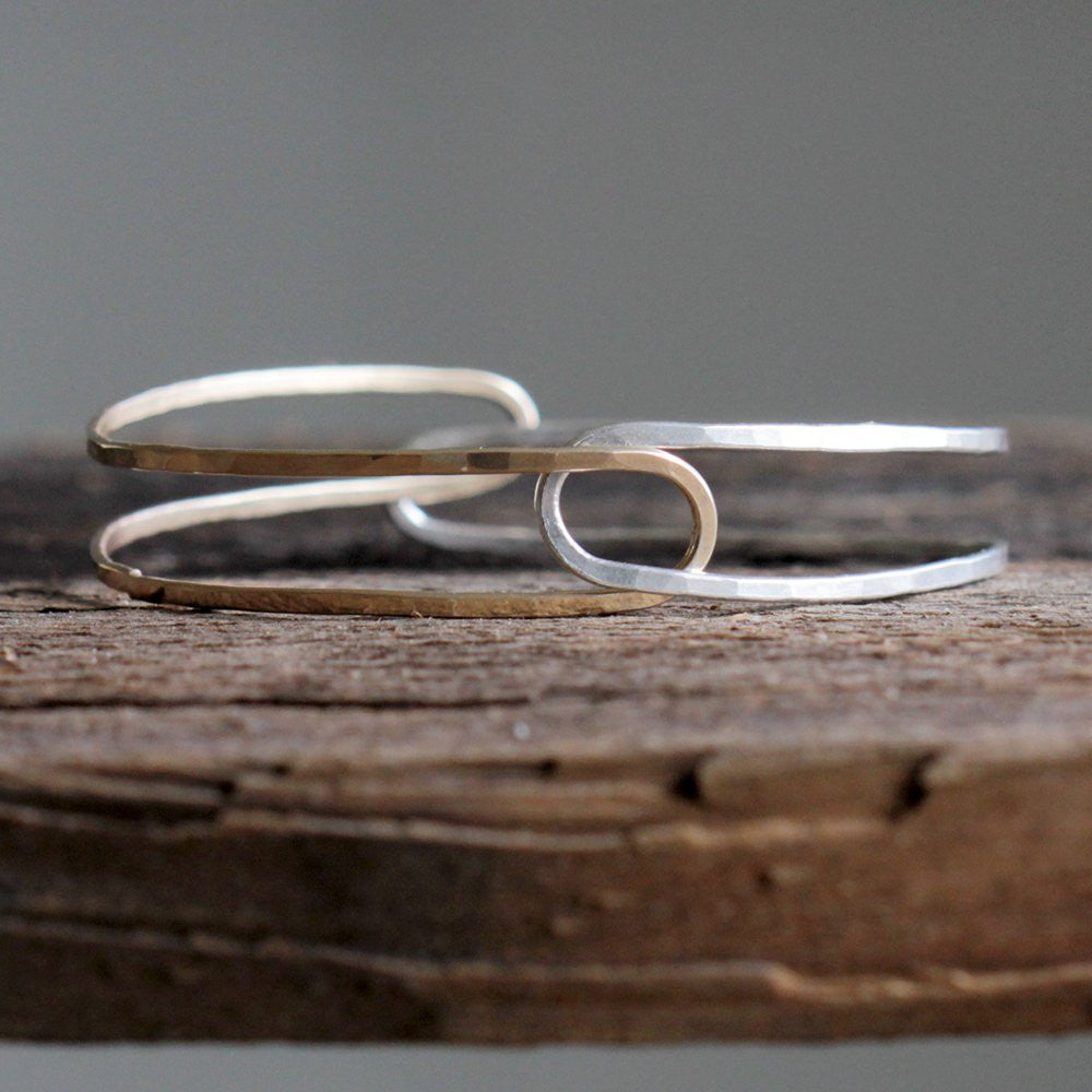 Puzzle Bracelet - Minimalist Yet Intricate Interlocking Hammered Bangle