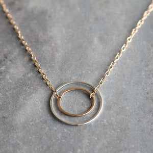 Halo Necklace - Circular Aura Pendant on Matching Chain