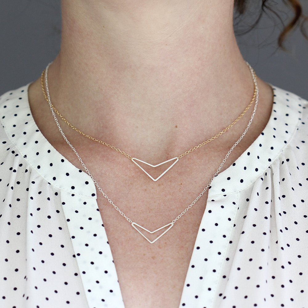 Little Arrow - Simple Chevron Style Arrow Necklace