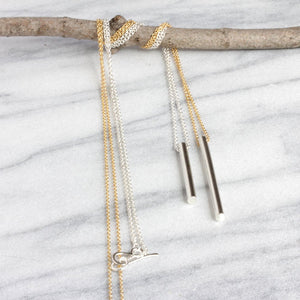 Long Column Necklace - Modern Design that is Versatile and Great For Layering