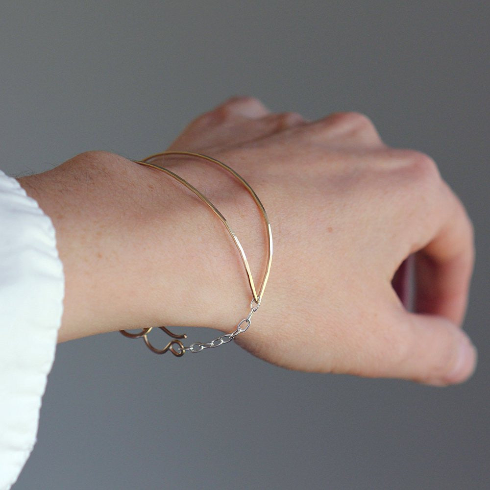 Ellipse Demi Cuff Bracelet, Geometric Cuff Bracelet That With the Security and comfort of a Clasp