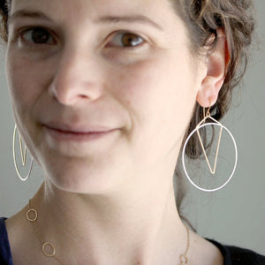 Plunge Earrings - Handmade Geometric Statement Earrings
