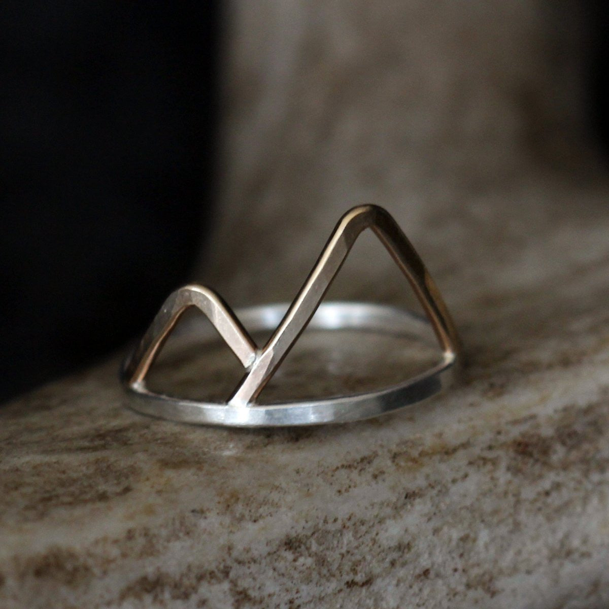 Black Forest Ring - Handmade Design With Mountain Range Silhouette