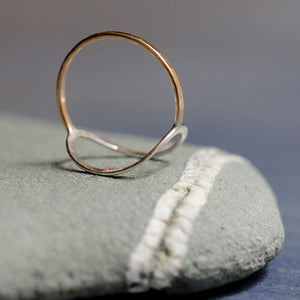 Ovale Ring - Handmade Open Oval Ring, Simple Geometric Ring