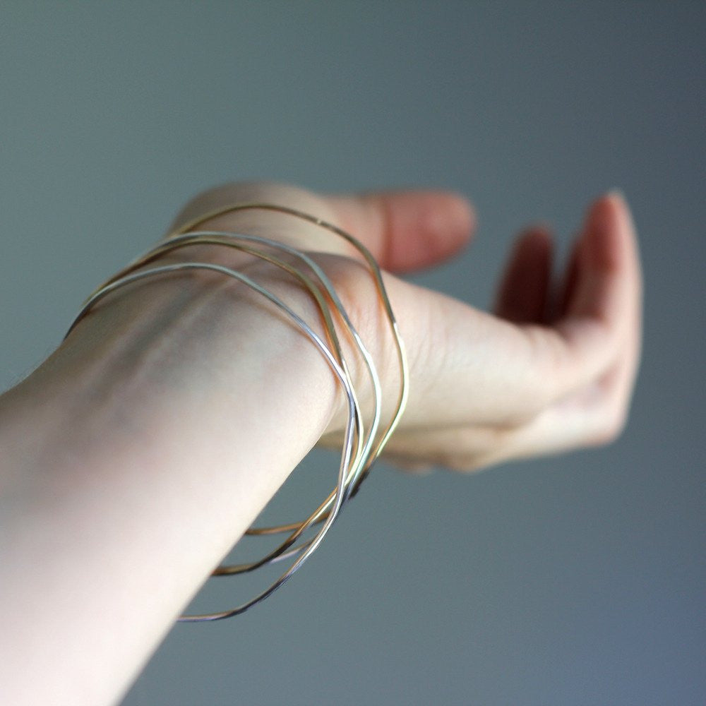 Wave Bangles - Simple and Classic Bracelet - Rebecca Haas Jewelry